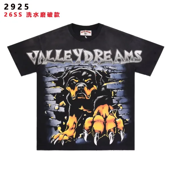Design Valley Dreams Rottweiler Graphic Washed Black T-Shirt T-Shirts - 3