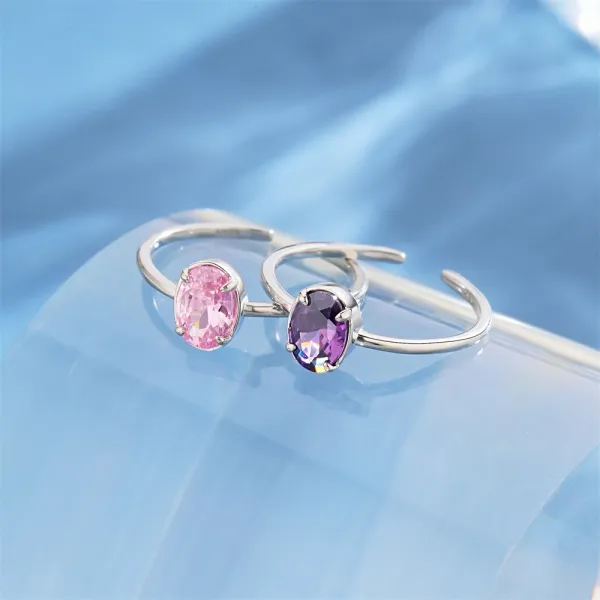Design S925 Sterling Silver Multi-Stone Cluster Ring Silver Jewelry - 22