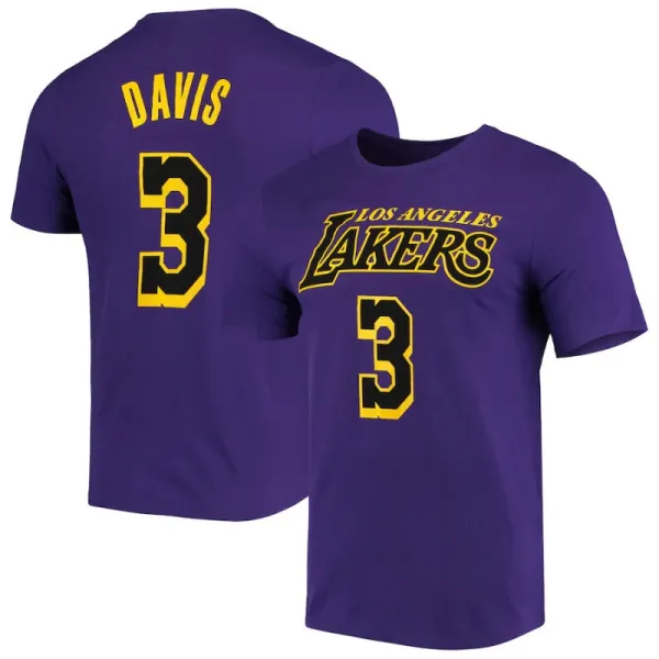 Los Angeles Lakers Anthony Davis #3 Purple Jersey T-Shirt - 1