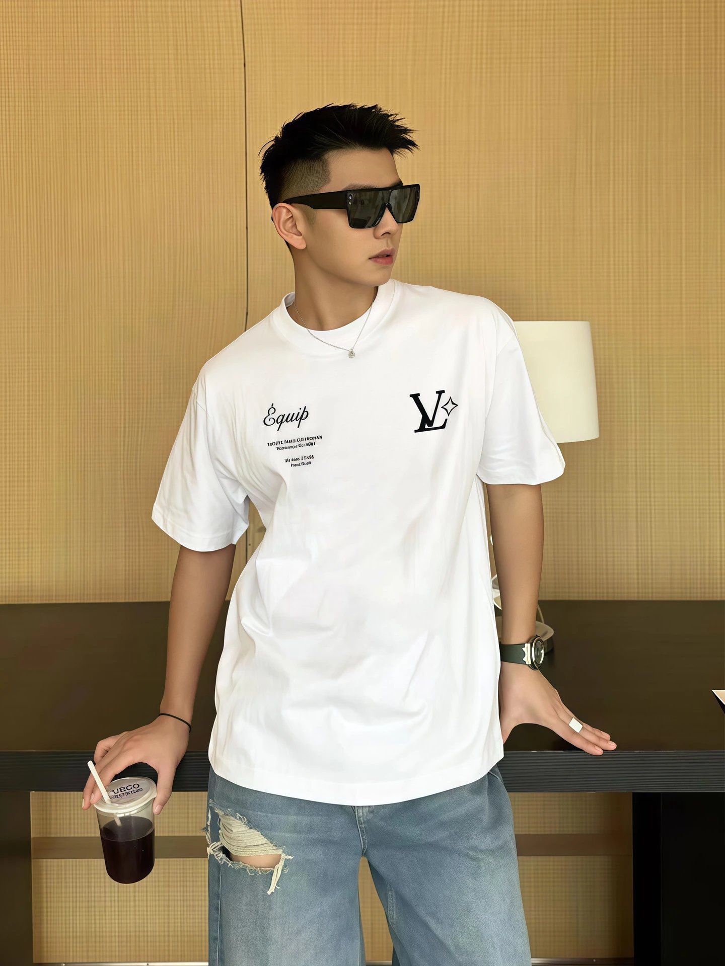 Louis Vuitton LV Star Logo T-Shirt Black - 6
