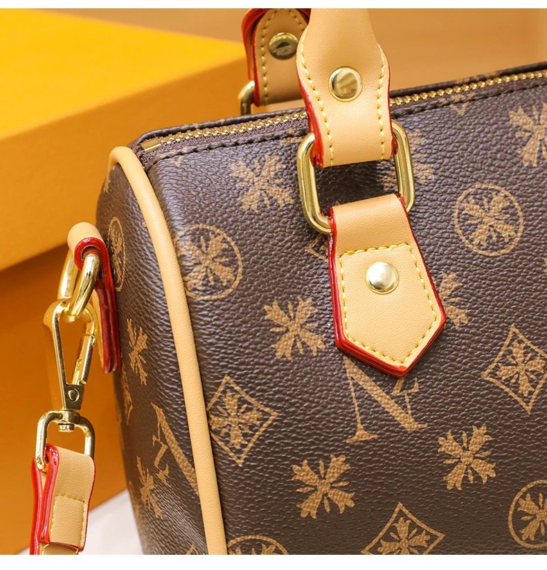 Louis Vuitton Monogram Boston Bag Brown Beige Handbag - 19