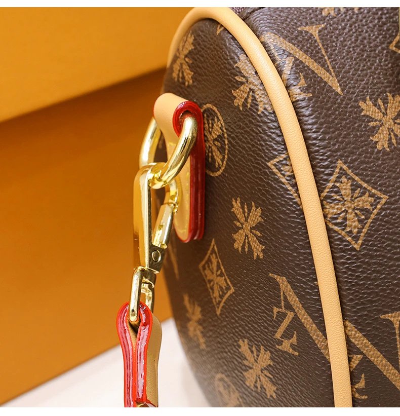 Louis Vuitton Monogram Boston Bag Brown Beige Handbag - 20