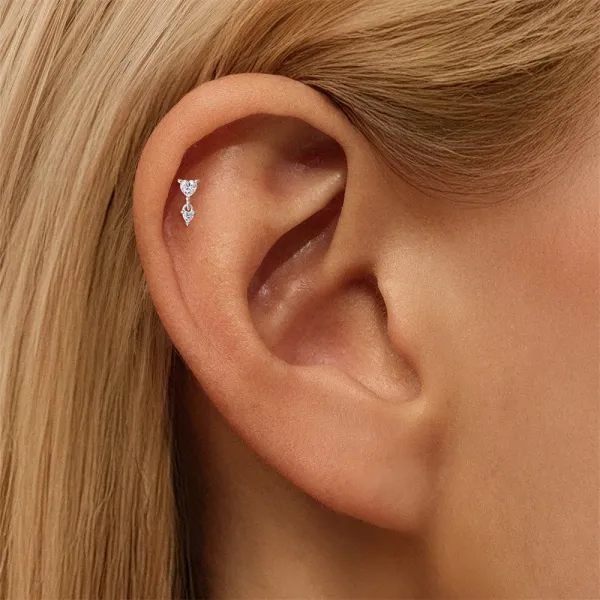 Design S925 Sterling Silver Cross Pendant Ear Cuff Jewelry - 32