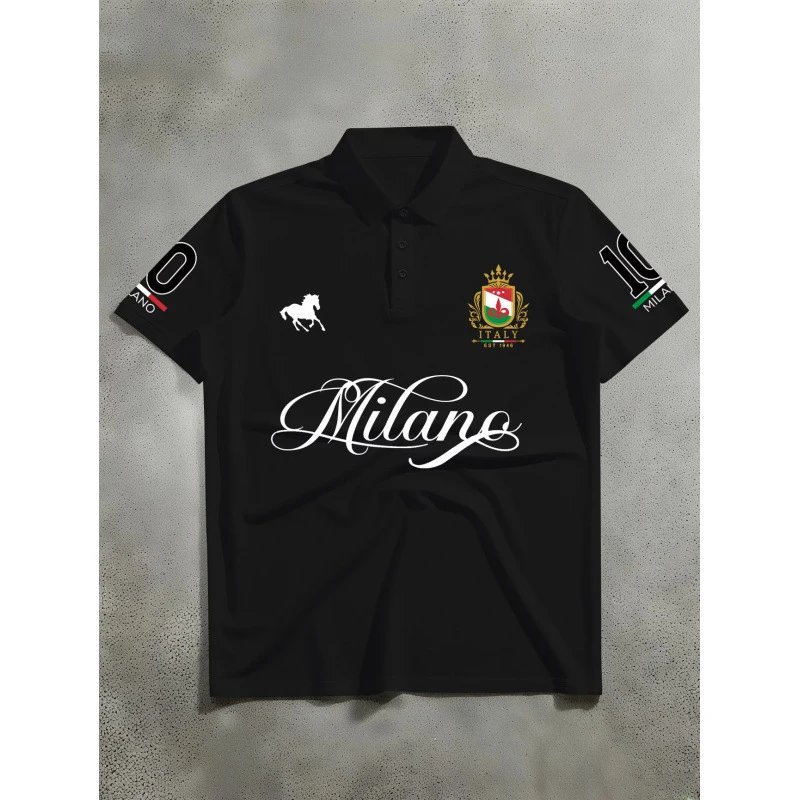 Marcelo Burlon County of Milan Milano Polo Black Polo Shirt