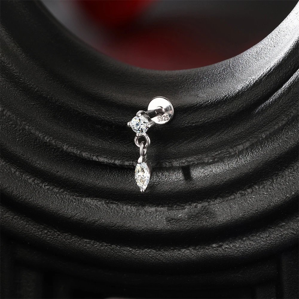 Design S925 Sterling Silver Cross Pendant Ear Cuff Jewelry - 44