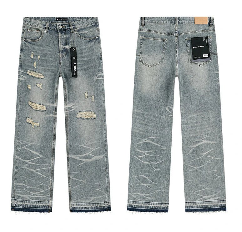 Purple Brand Washed Ripped Light Blue Jeans photo 8