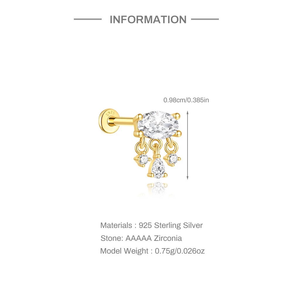 Design S925 Sterling Silver Dolphin Cartilage Earring Jewelry - 24