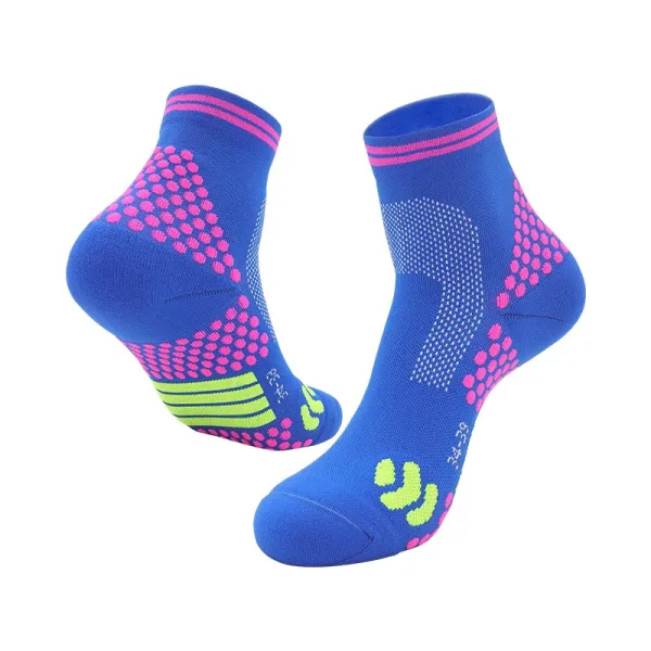 Design Performance Ankle Socks Blue Pink Neon Green - 1