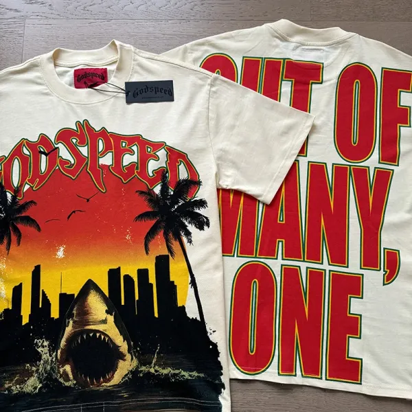 Godspeed Skull Graphic Beige T-Shirt - 12