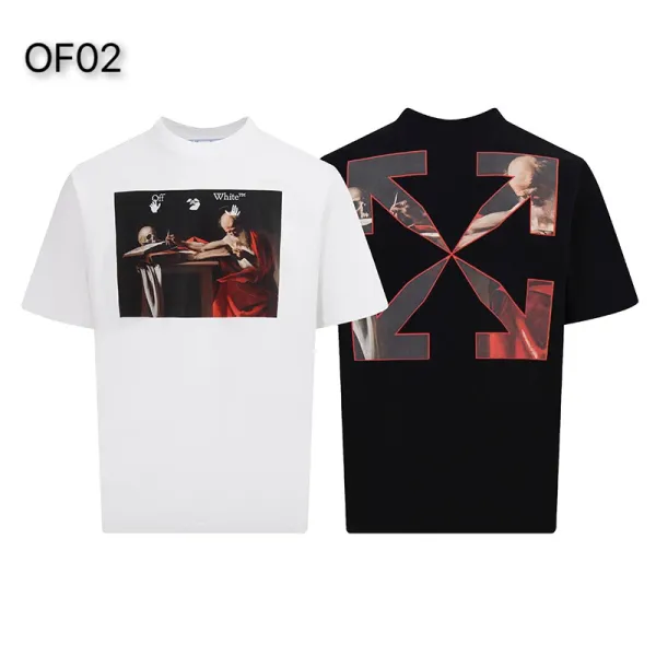 Off-White Mona Lisa Tape Print T-Shirt White and Black - 6