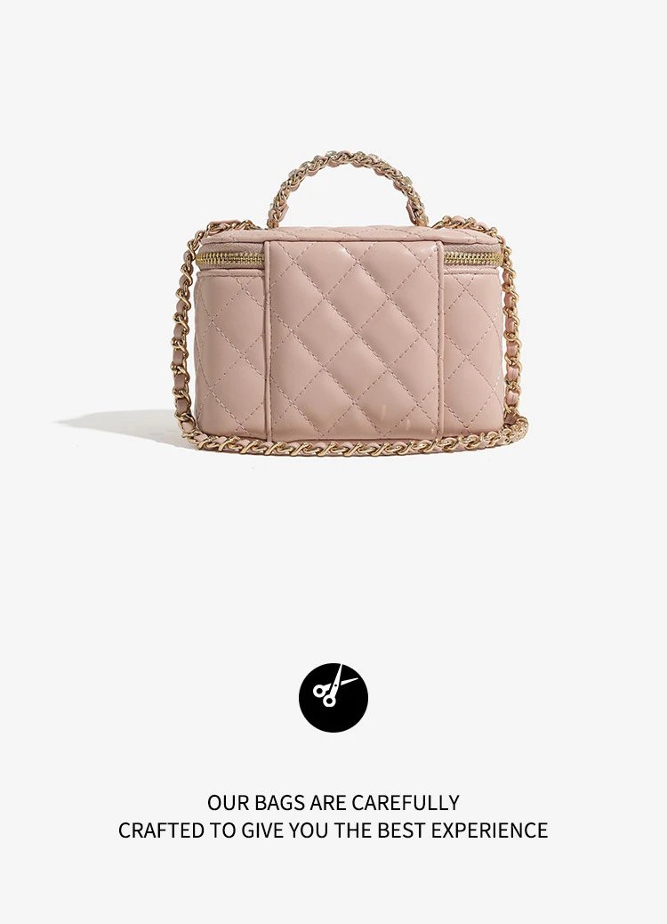 Chanel Mini Vanity Case Off-White Quilted Chain Bag - 18