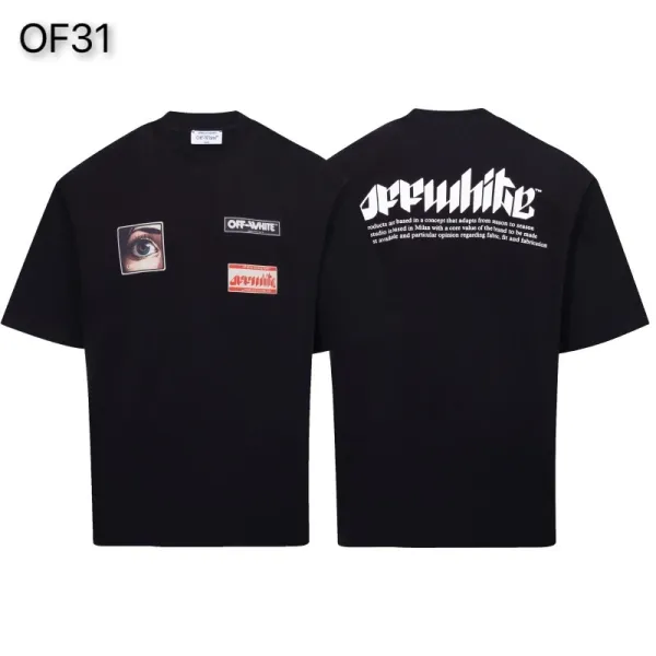 Off-White Mona Lisa Tape Print T-Shirt White and Black - 29