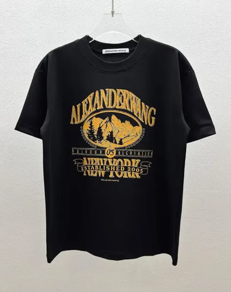 Alexander Wang Logo Neck T-Shirt White T-Shirt - 27
