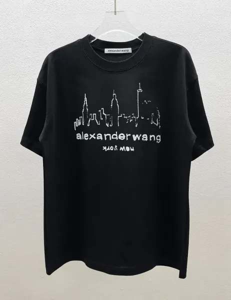 Alexander Wang Logo Neck T-Shirt White T-Shirt - 33