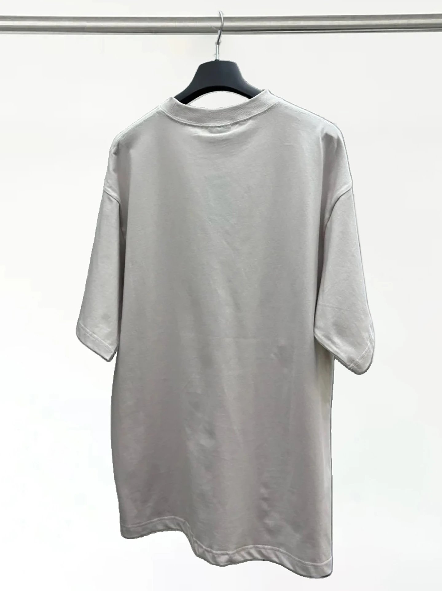Balenciaga Logo Print Oversized T-Shirt Gray - 9
