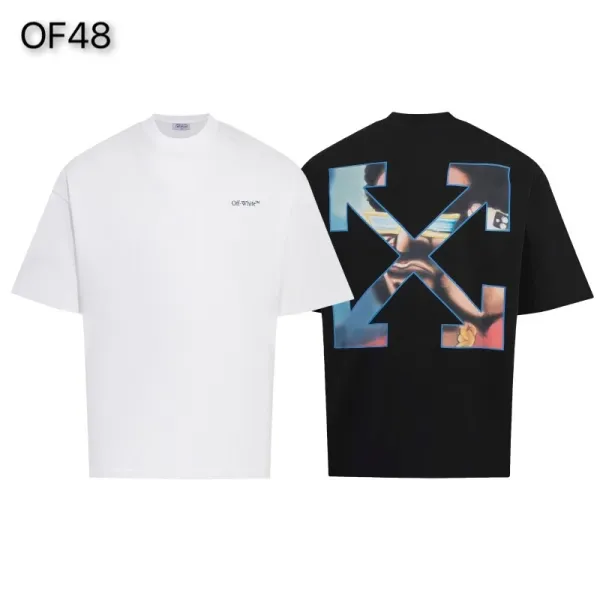 Off-White Mona Lisa Tape Print T-Shirt White and Black - 44