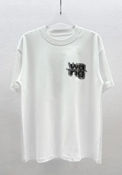 Alexander Wang Logo Neck T-Shirt White T-Shirt - 42