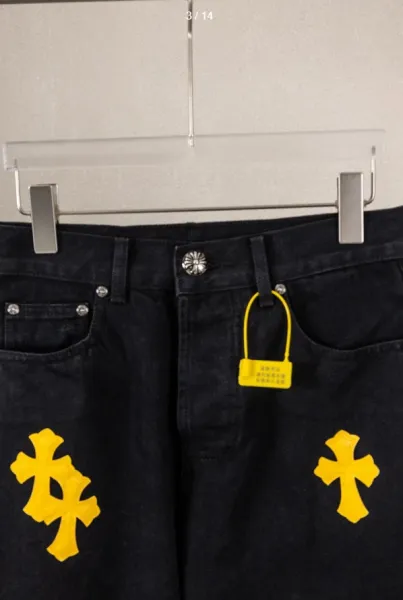 Chrome Hearts Cross-Embroidered Distressed Light Wash Jeans - 4