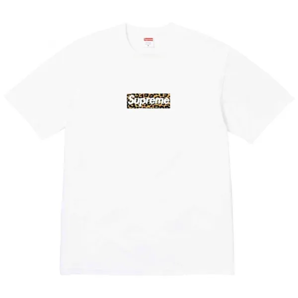 Supreme Leopard Box Logo T-Shirt White - 1
