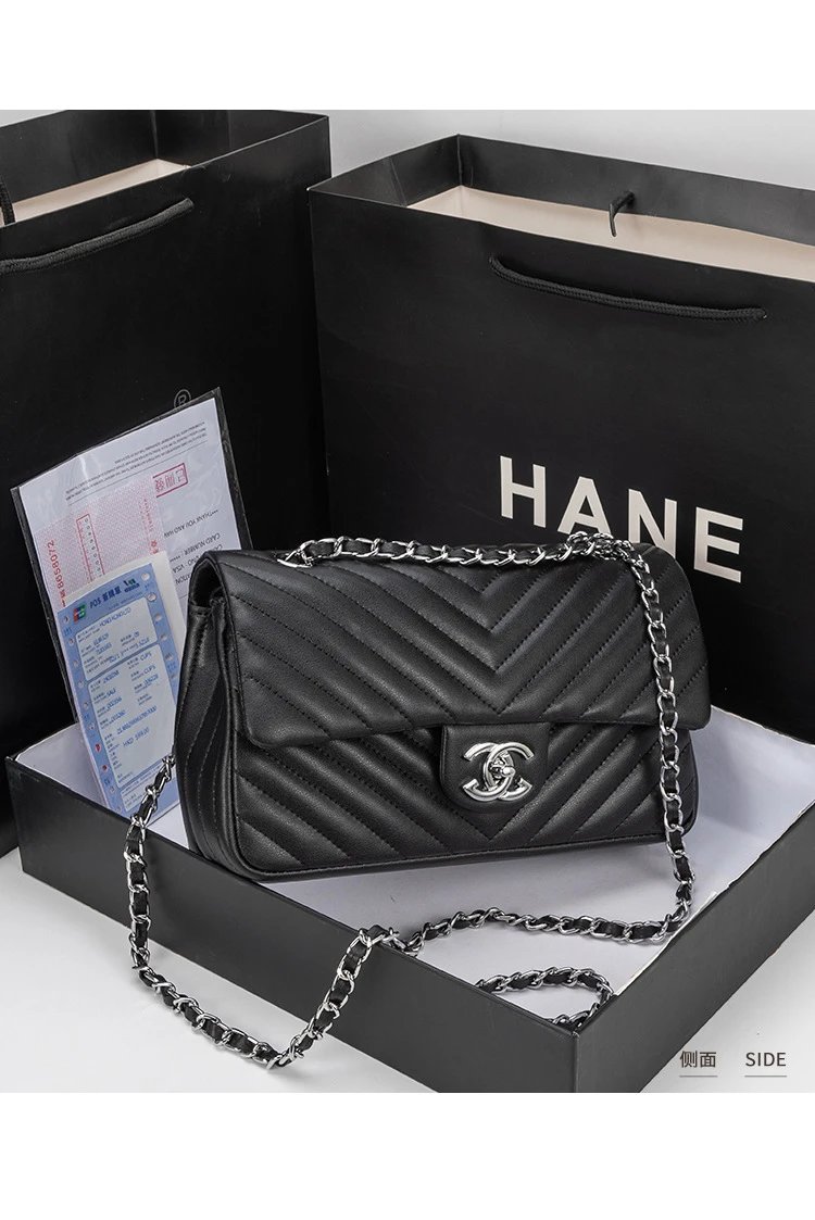 Chanel Classic Flap Bag Yellow Chevron Quilted Chain Shoulder Bag - 21