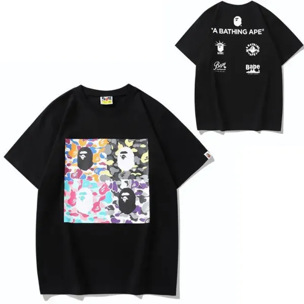 A Bathing Ape Multicolor Camo Ape Head Graphic T-Shirt - 1