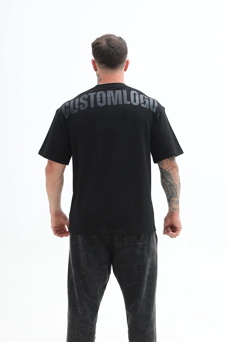 Design Basic Crew Neck Black T-Shirt - 23