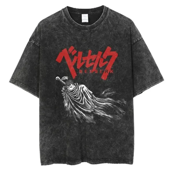 Design Berserk Graphic Washed Black T-Shirt T-Shirts - 1