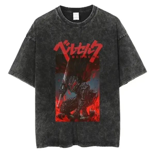 Design Berserk x Unspecified Brand Graphic Acid Wash T-Shirt T-Shirts - 1