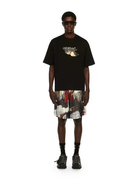 Off-White Mona Lisa Tape Print T-Shirt White and Black - 3