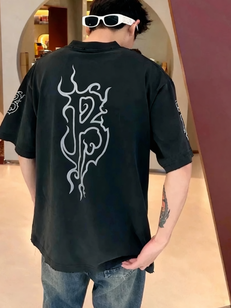 Design Gothic Script T-Shirt Black - 3