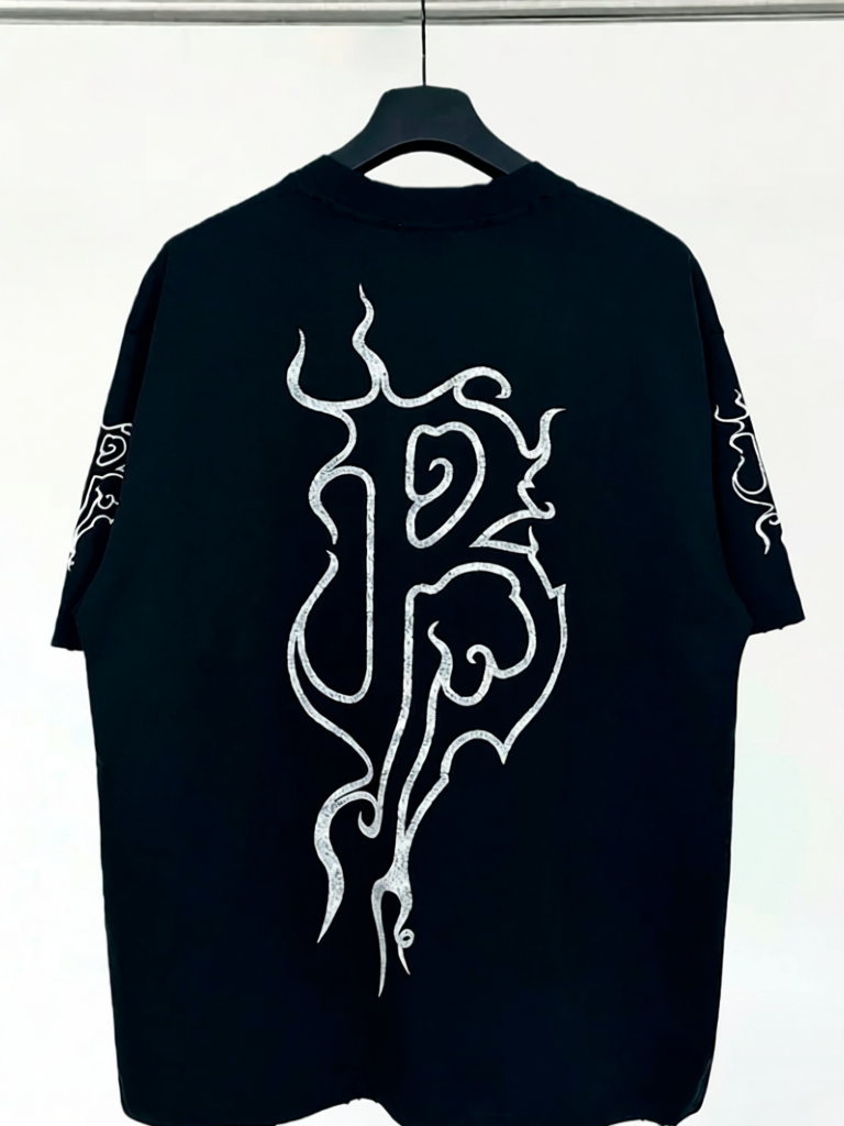 Design Gothic Script T-Shirt Black - 5