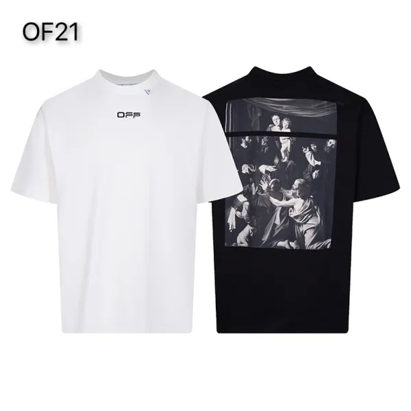 Off-White Mona Lisa Tape Print T-Shirt White and Black - 22