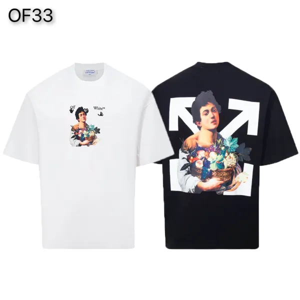 Off-White Mona Lisa Tape Print T-Shirt White and Black - 31