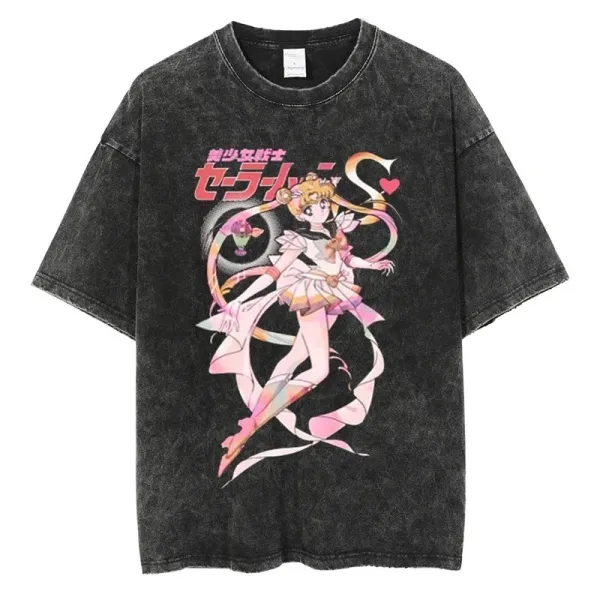 Design Sailor Moon S Graphic Acid Wash T-Shirt T-Shirts - 1