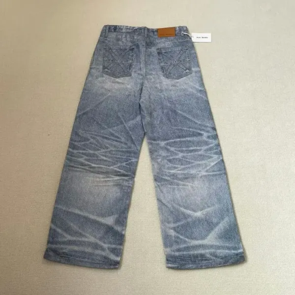 Design Distressed Graffiti-Print Wide-Leg Jeans - 13