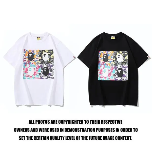 A Bathing Ape Multi-Logo Print White T-Shirt - 17