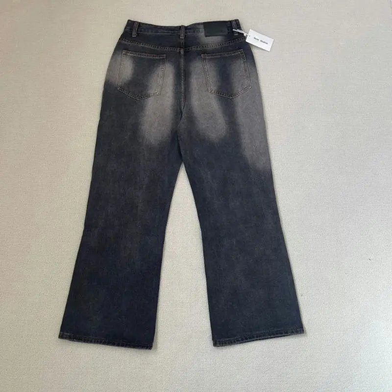 Design Distressed Graffiti-Print Wide-Leg Jeans - 18