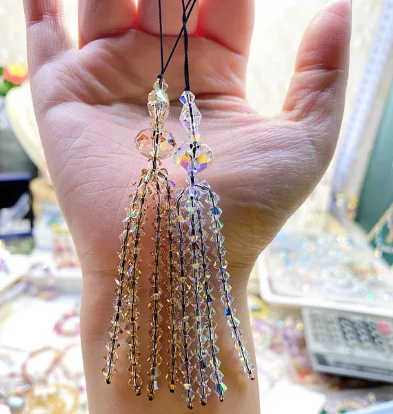 Design Crystal Tassel Phone Charm Multicolor Accessories Jewelry - 6
