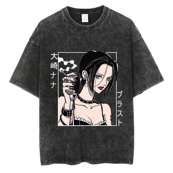Design Nana Ōzaki Graphic Acid Wash T-Shirt - 1