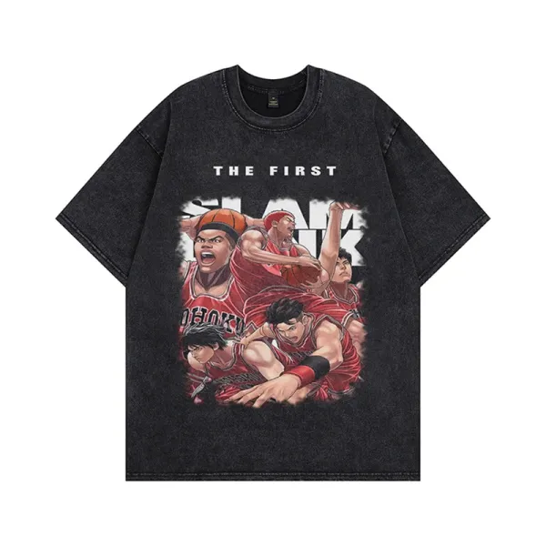 Slam Dunk x Design The First Graphic Oversized T-Shirt Black - 1