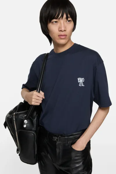 Acne Studios Heart Logo Oversized T-Shirt Pink - 38