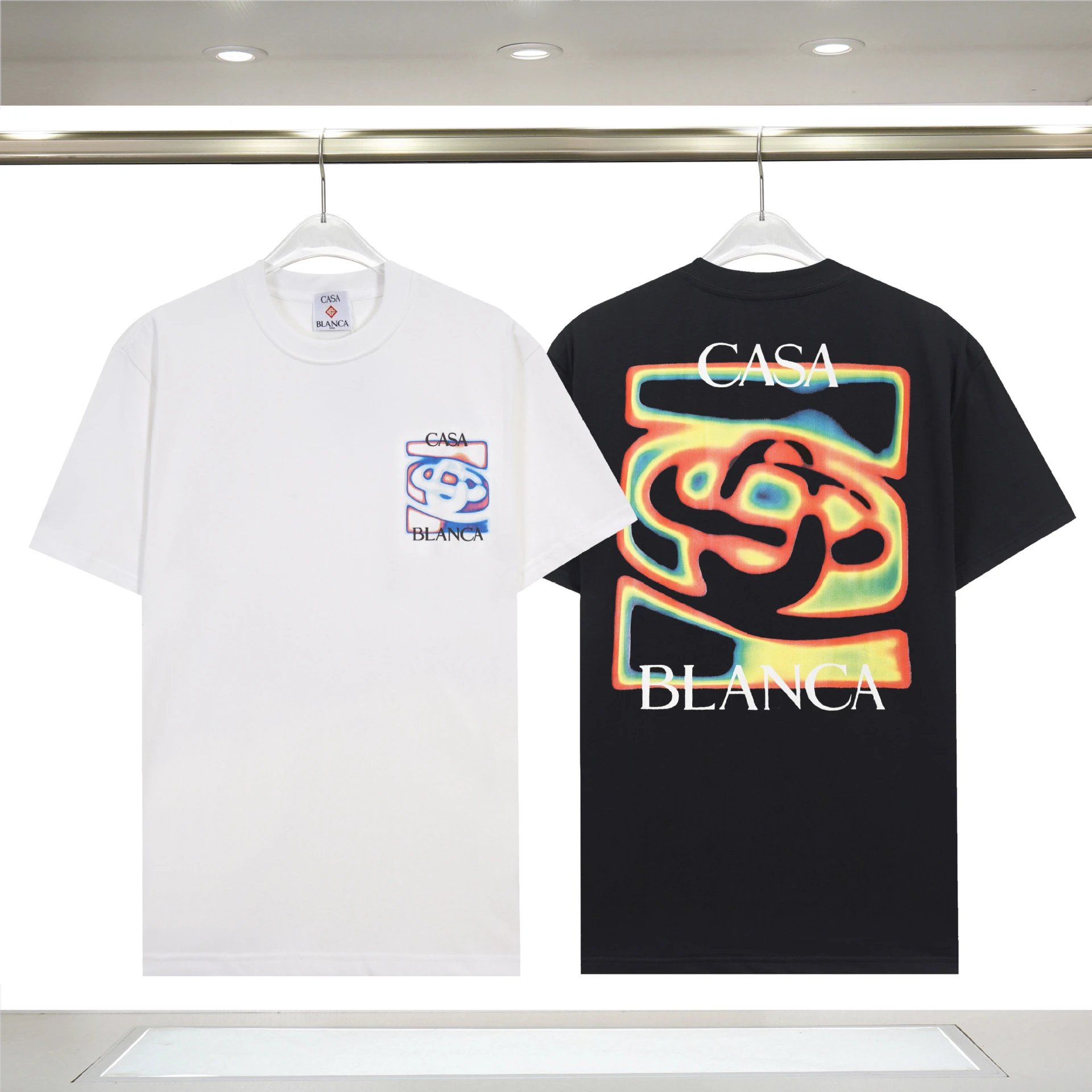 Casablanca Casa Blanca Graphic Print T-Shirt in White and Black T-Shirts