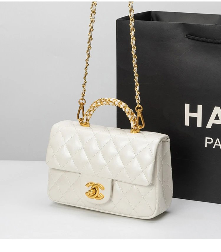 Chanel Classic Flap Bag White Quilted Leather Handbag - 9