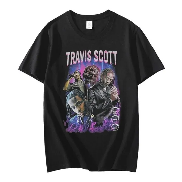 Travis Scott Graphic Print Black T-Shirt - 1