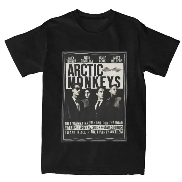 Design Arctic Monkeys Band Poster Graphic Black T-Shirt T-Shirts - 1