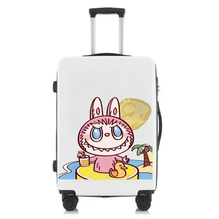 Design Custom Sticker-Decorated Hardshell Carry-On Suitcase Beige Travel Bag Travel Bags - 3