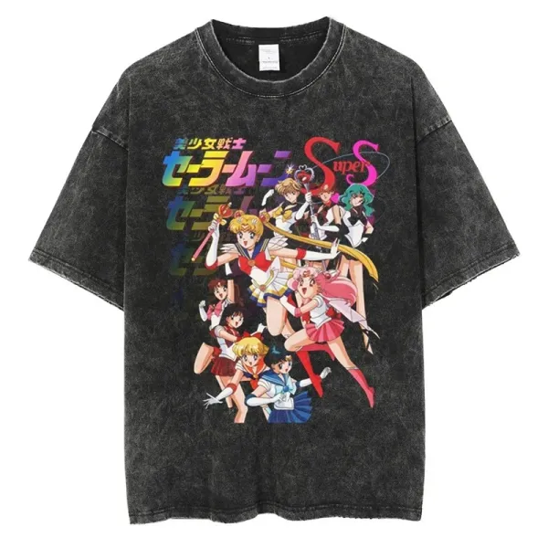 Design Sailor Moon Super S Graphic Acid Wash T-Shirt T-Shirts - 1