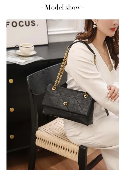 Chanel Gabrielle Small Black Quilted Leather Chain Bag - 6
