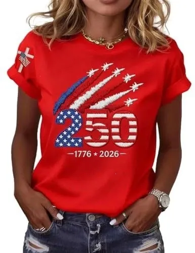 Design 250th Anniversary Patriotic Graphic T-Shirt Blue - 6
