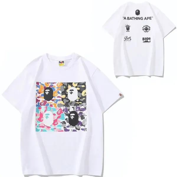 A Bathing Ape Multicolor Camo T-Shirt - 1